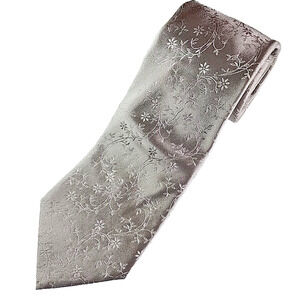 Prochownick Silver Paisley Silk Tie Necktie - Made in Italy - Like New